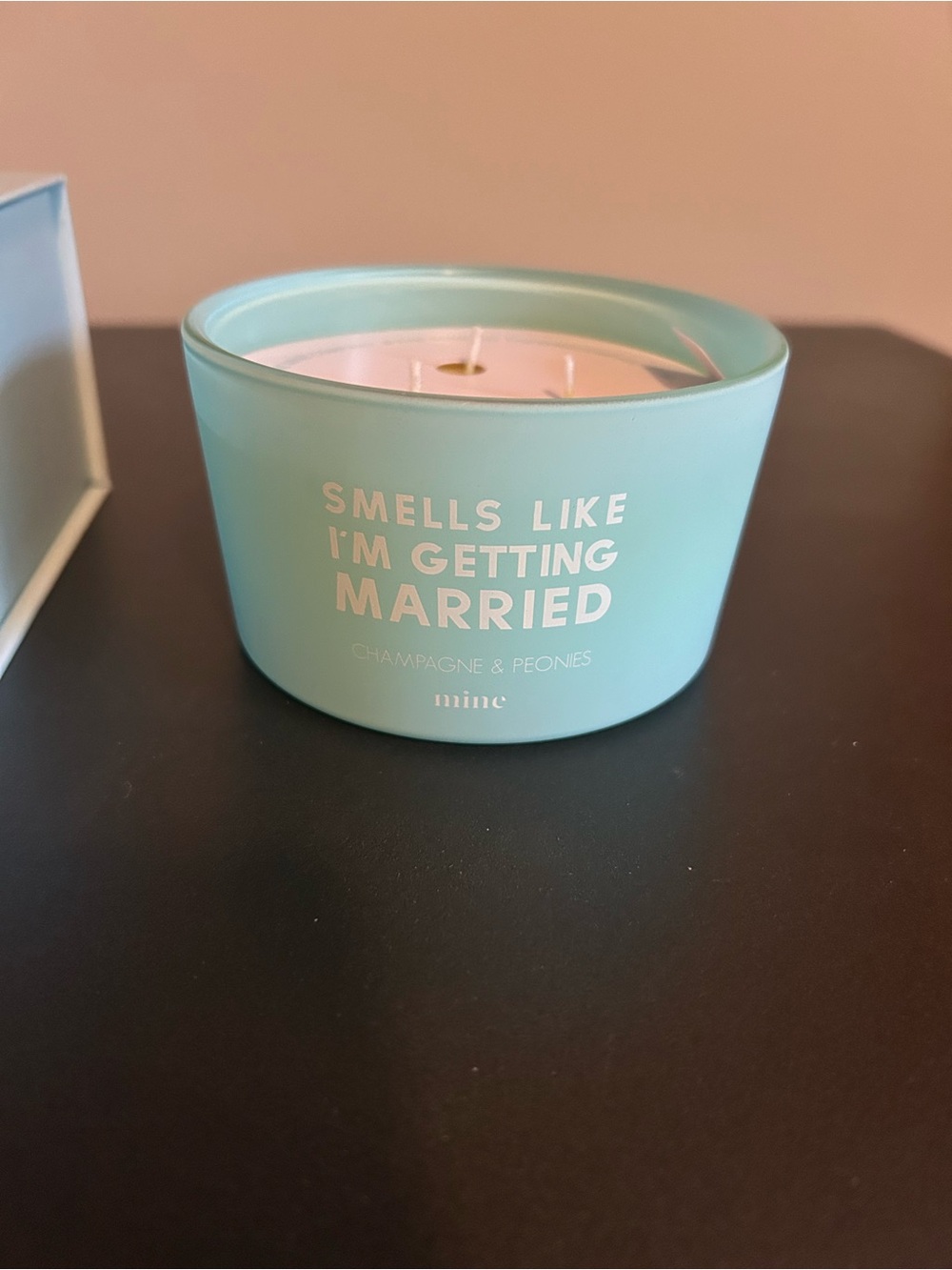 mine Aqua 'Smells Like I'm Getting Married' Champagne & Peonies Scented Candle